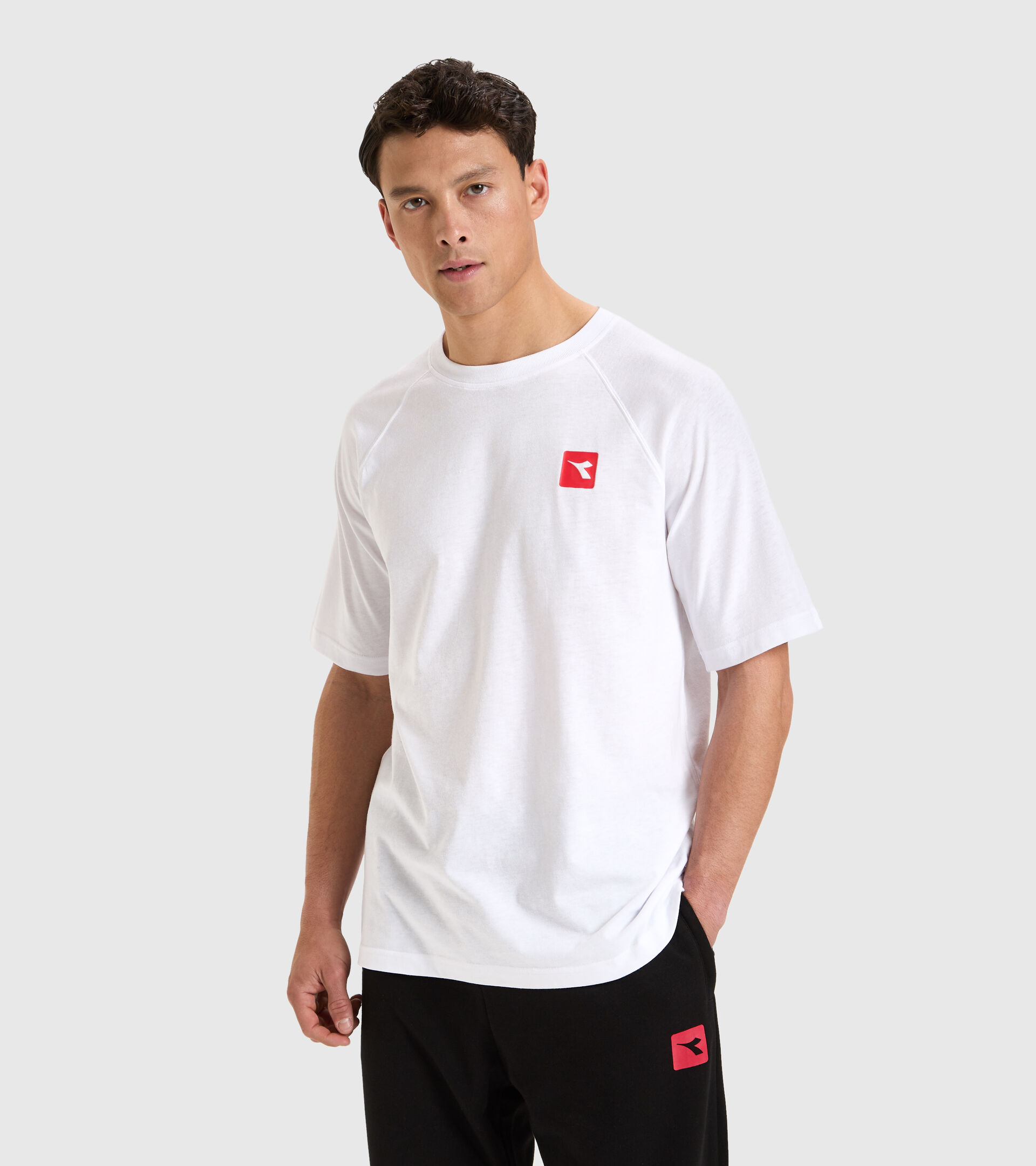 T-shirt en coton mélangé - Homme T-SHIRT SS URBANITY BLANC VIF/NOIR - Diadora