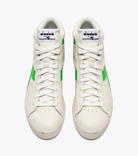 GAME L HIGH FLUO WAXED, WHITE/DD GREEN Sporty sneakers - Unisex GAME L HIGH FLUO WAXED WHITE/DD GREEN - Diadora