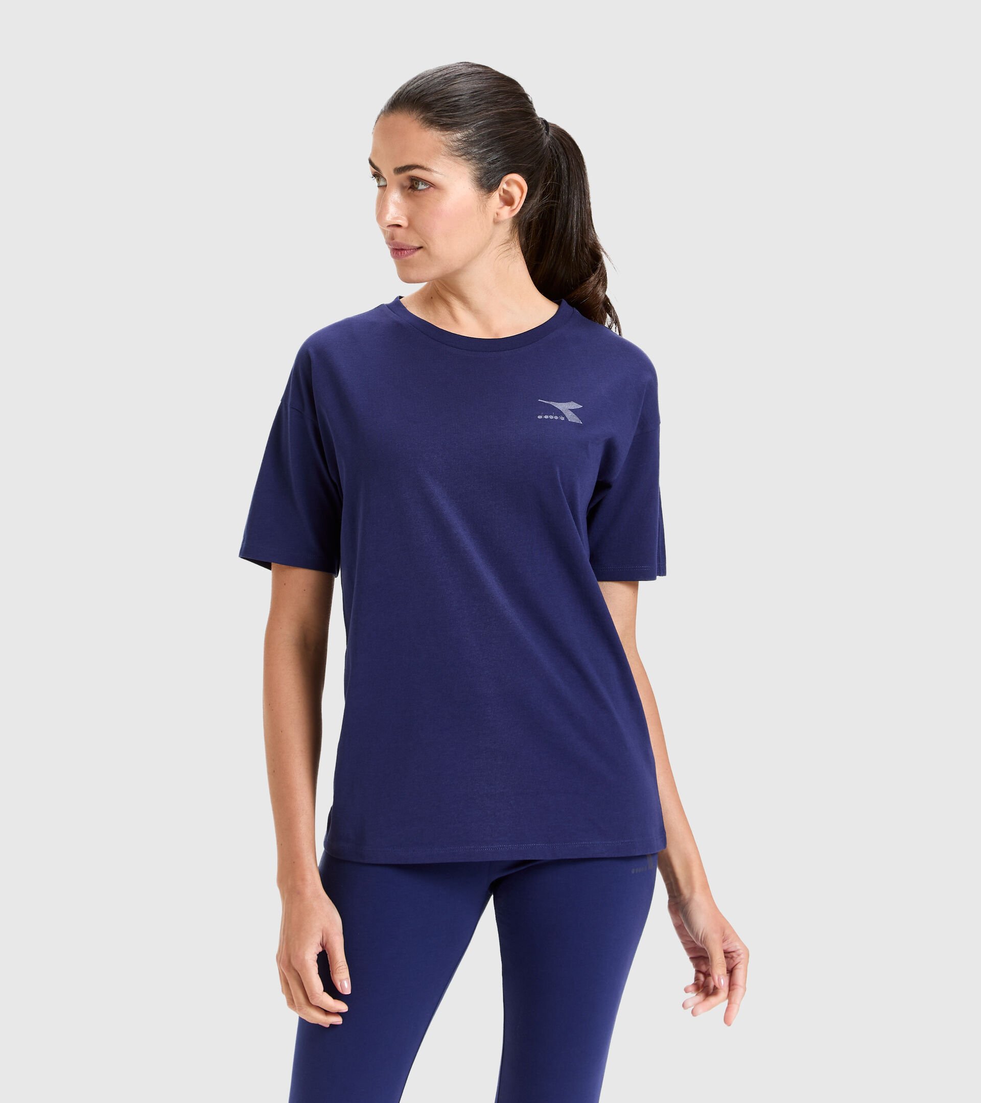 T-shirt de sport en coton - Femme L.T-SHIRT SS CHROMIA PROFOND COBALT - Diadora