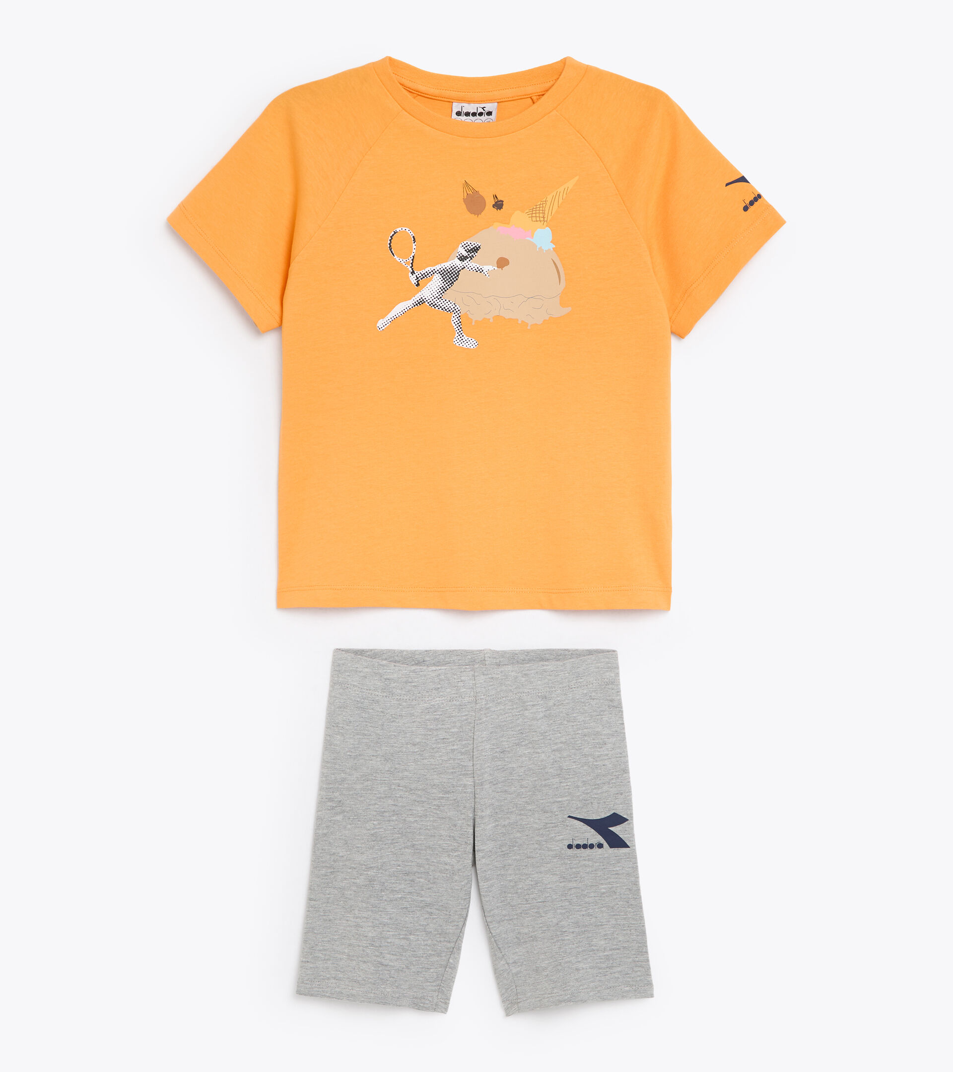 Sport set - Girls JG.SET SS SPORT ART ORANGE TANGERINE - Diadora