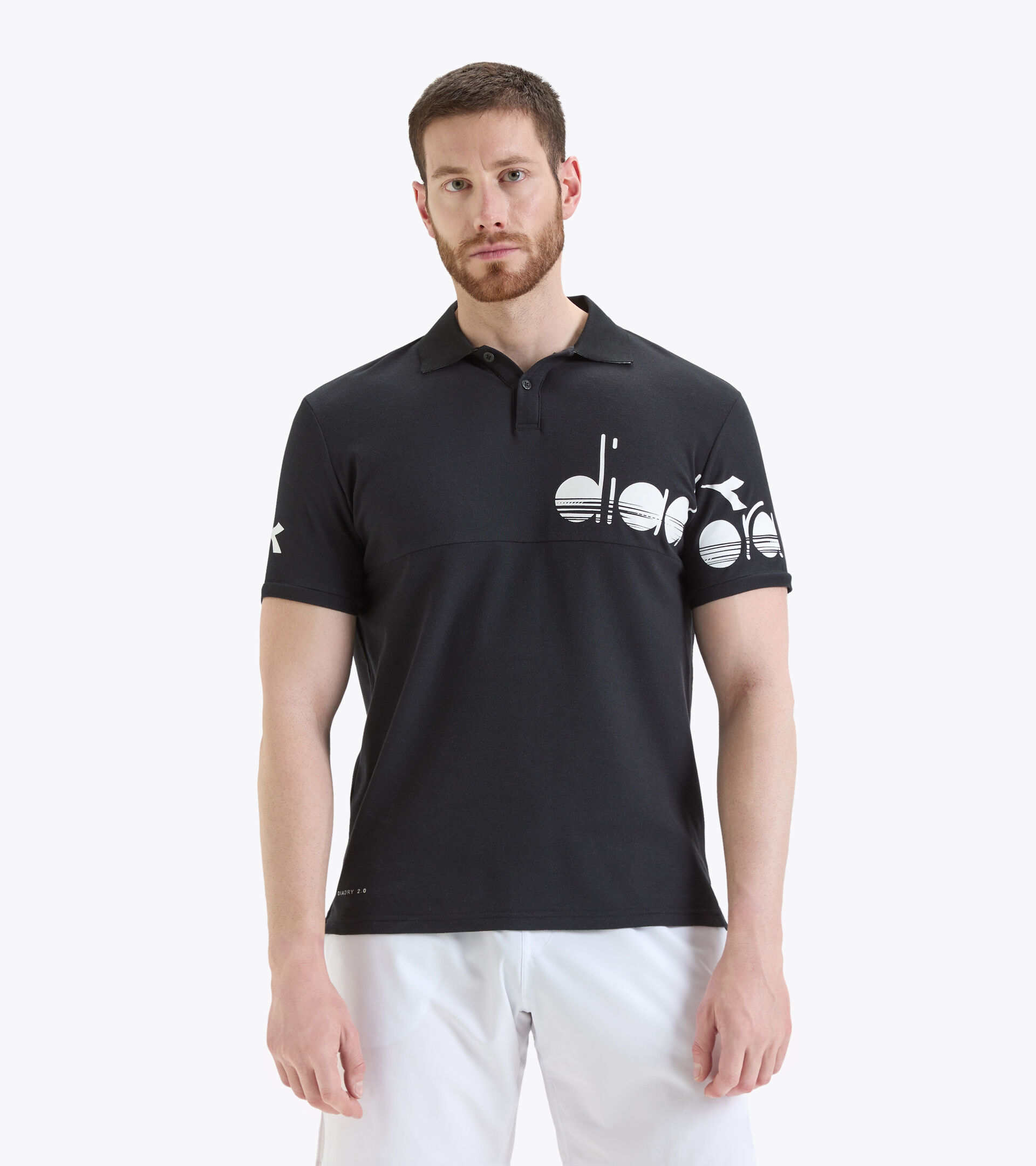 Short-sleeved tennis polo-shirt - Men SS POLO COACH BLACK - Diadora