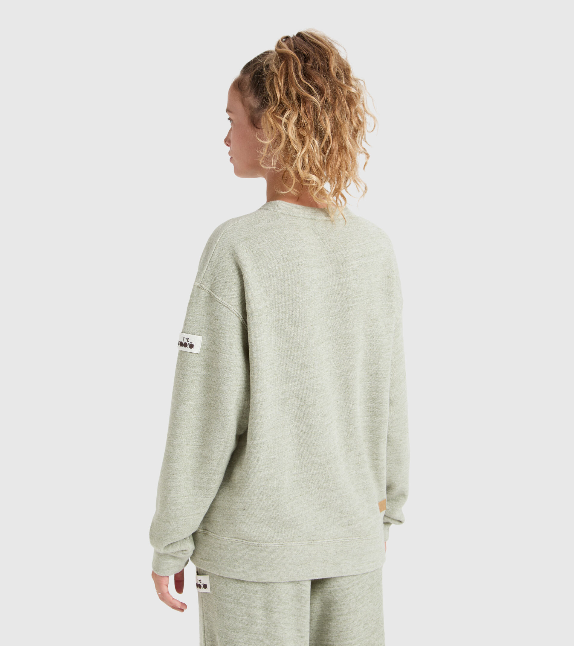 Crew-neck sports sweatshirt - Unisex SWEATSHIRT CREW MANIFESTO 2030 DESERT SAGE MELANGE - Diadora