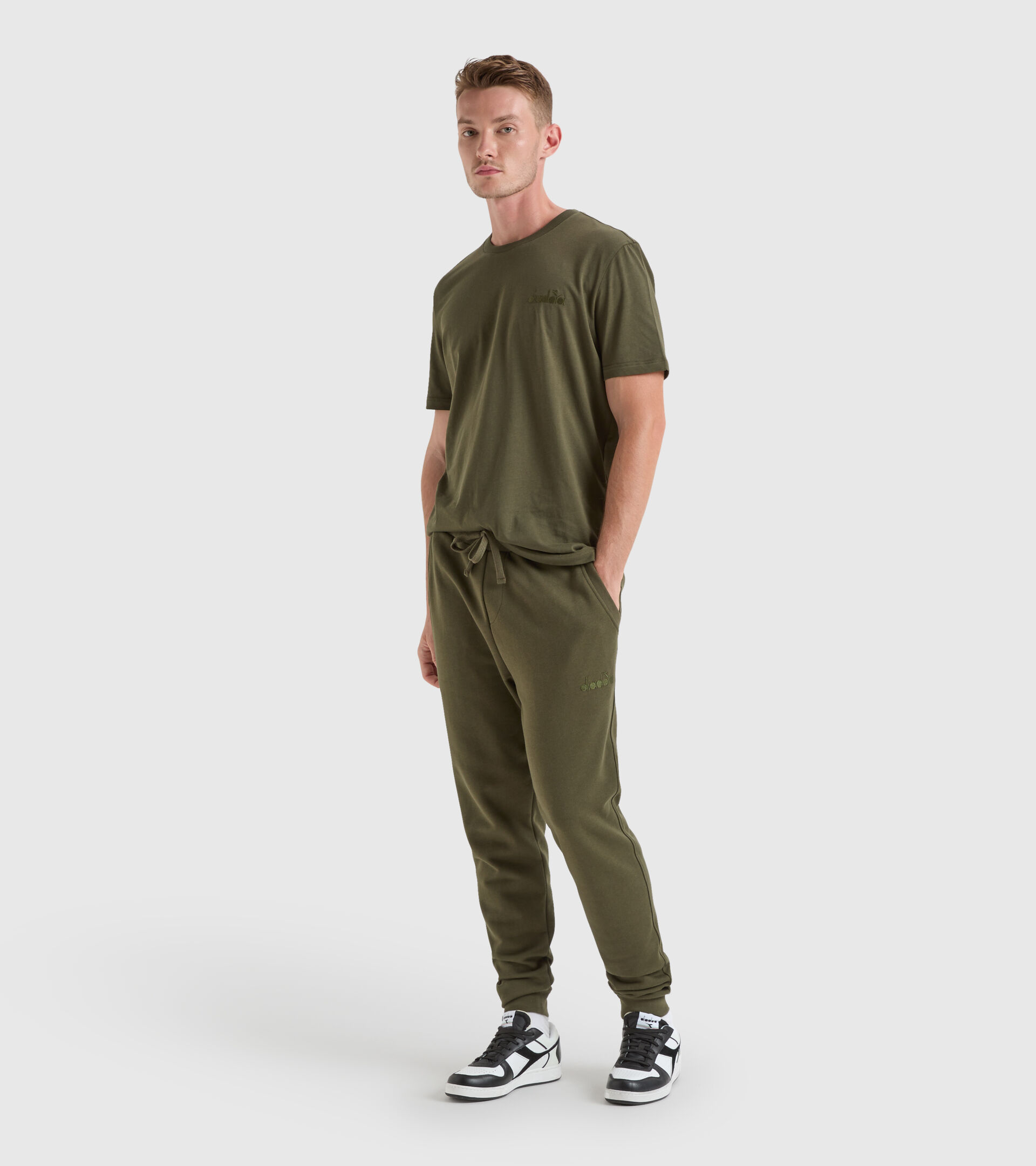 Cotton sports trousers - Made in Italy - Men JOGGER PANT MII GREEN MILITARY - Diadora