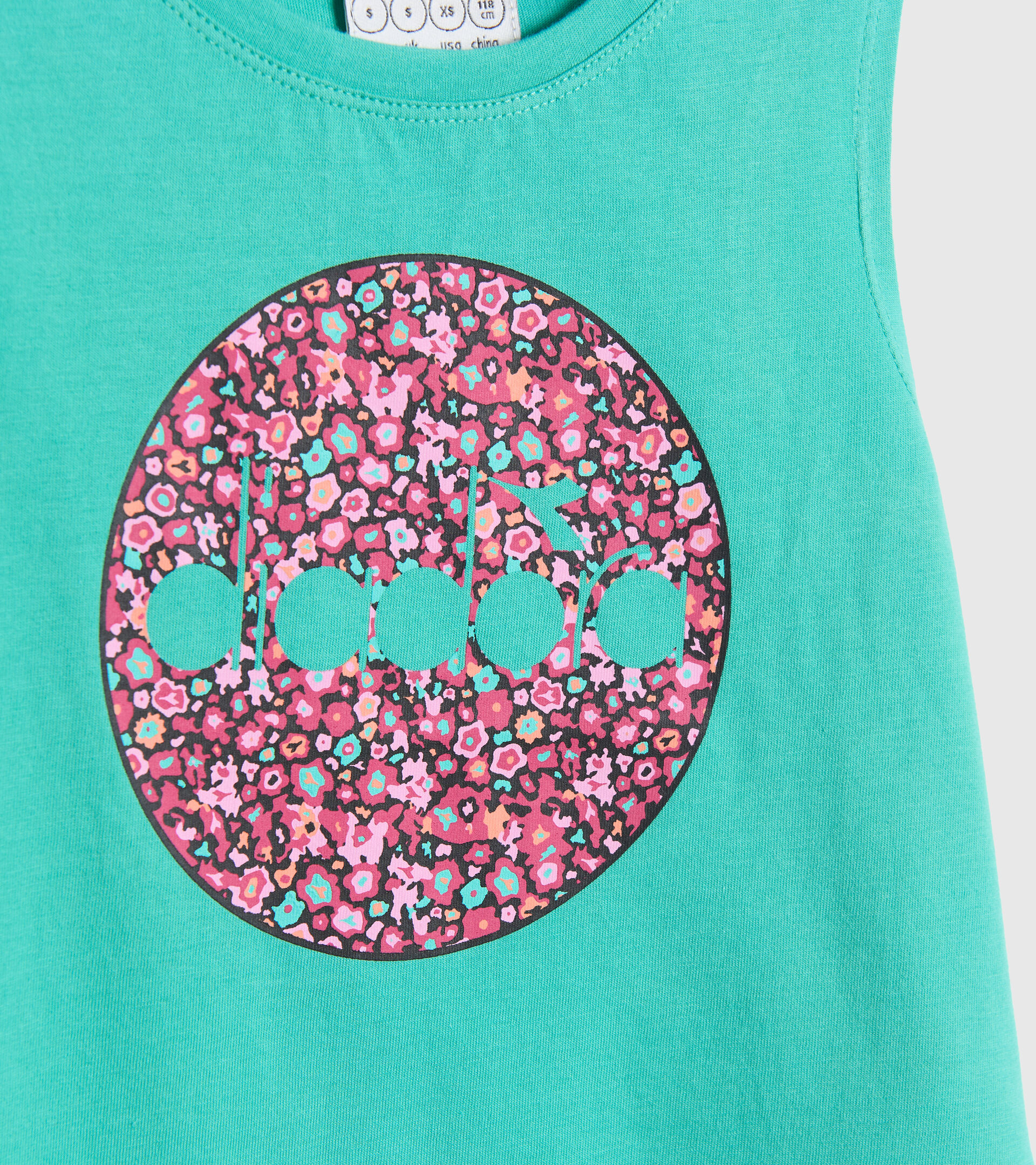 Sports vest top/shorts set - Girls JG.SET SL BLOOM BISCAY GREEN - Diadora