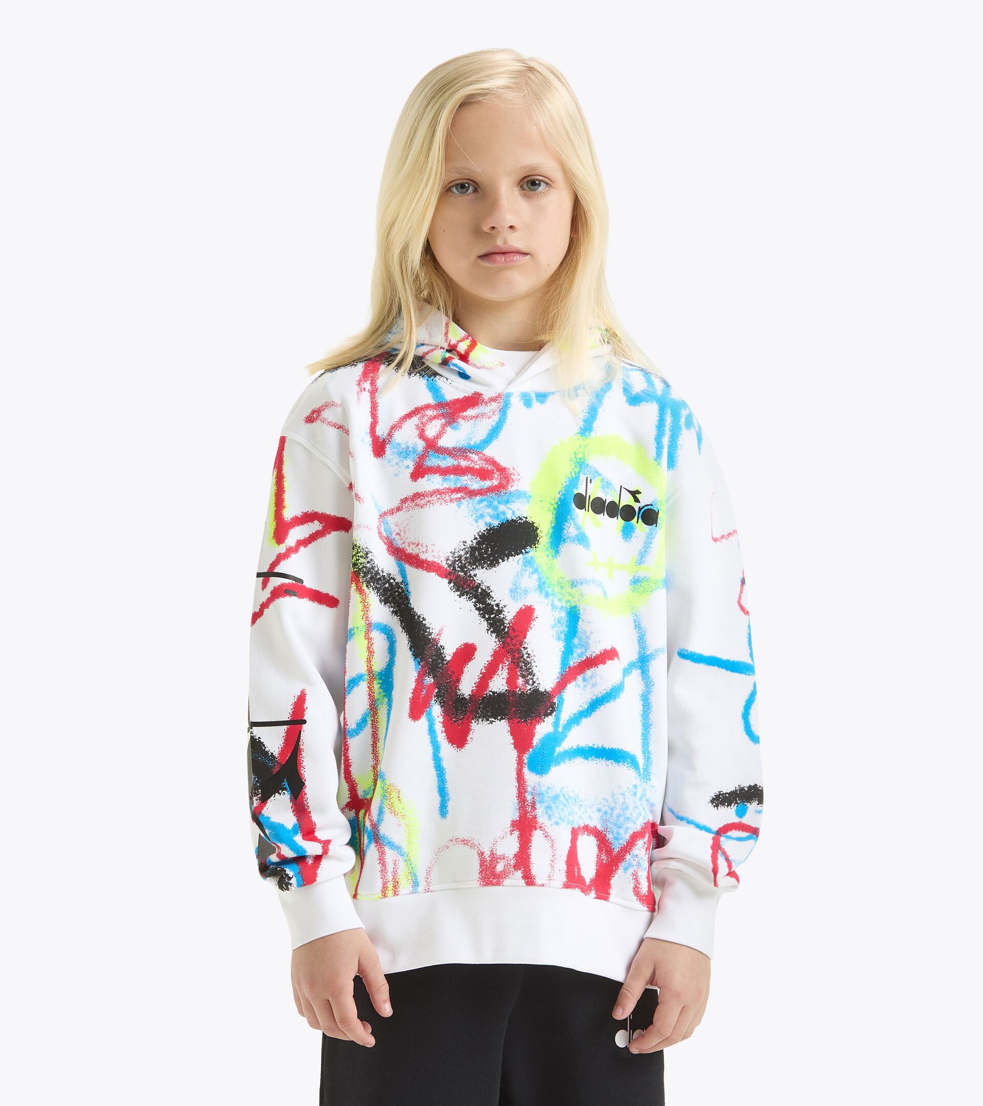 Hoodie - Graffiti-Print - Jungen JB. HOODIE GRAFFITI ANTIQUITAT WEISS - Diadora