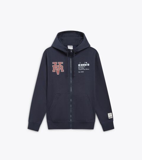 HOODIE FZ RUN VALLEY, BLUE DENIM Hoodie - Run Valley - All-gender HOODIE FZ RUN VALLEY BLUE DENIM - Diadora