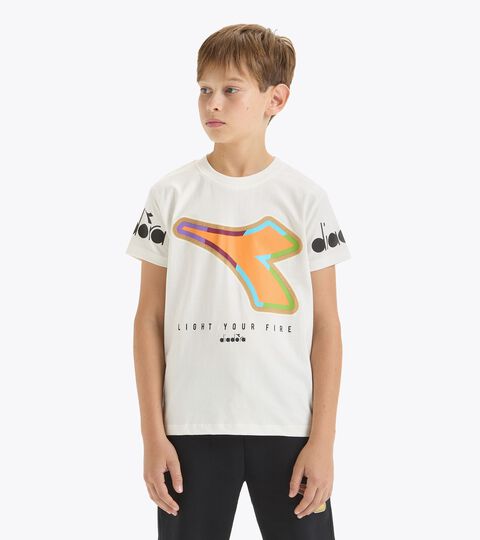 T-shirt à manches courtes - Garçon JB.T-SHIRT SS LOGO BOLD CREME NUAGE - Diadora