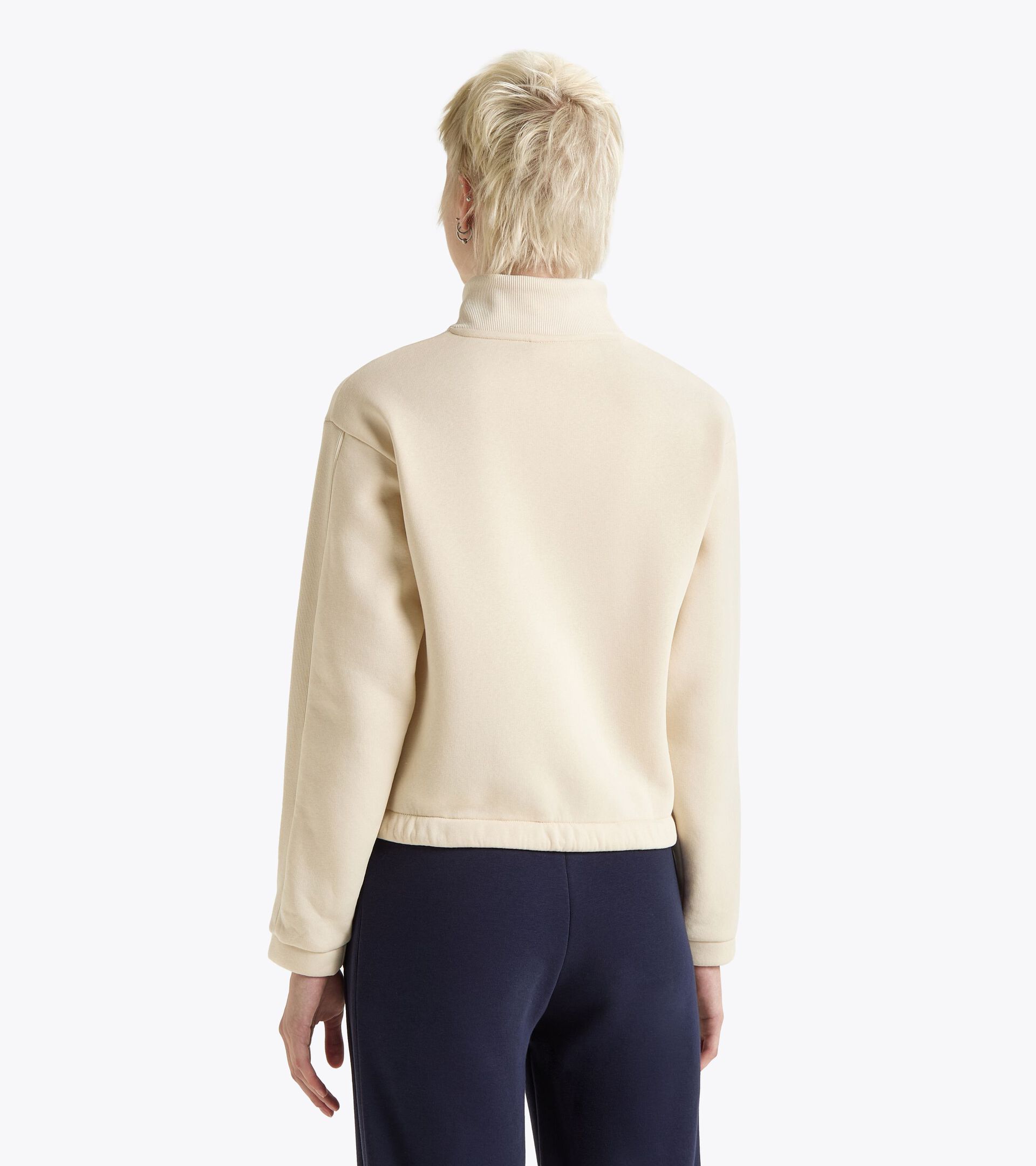 Half-zip sweatshirt - Women’s
 L. SWEATSHIRT 1/2 ZIP ATHL. LOGO LIGHT BEIGE - Diadora