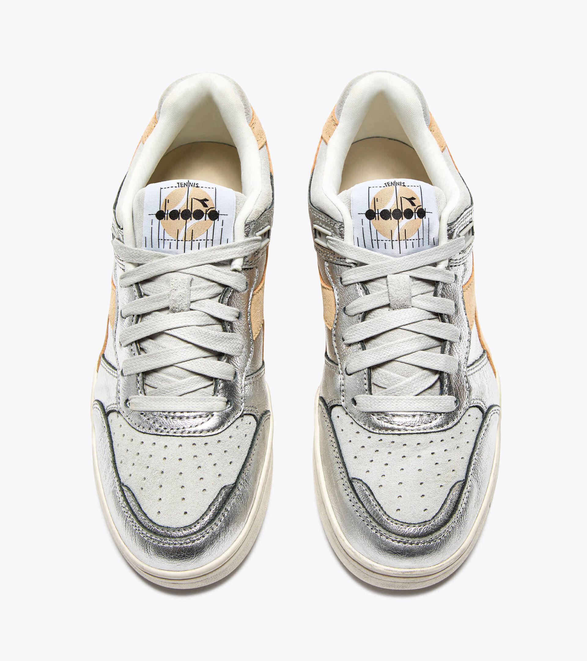 Sneakers Heritage en cuir lamé - Pour tous les genres B.560 METAL S USED GRIS VIOLET - Diadora