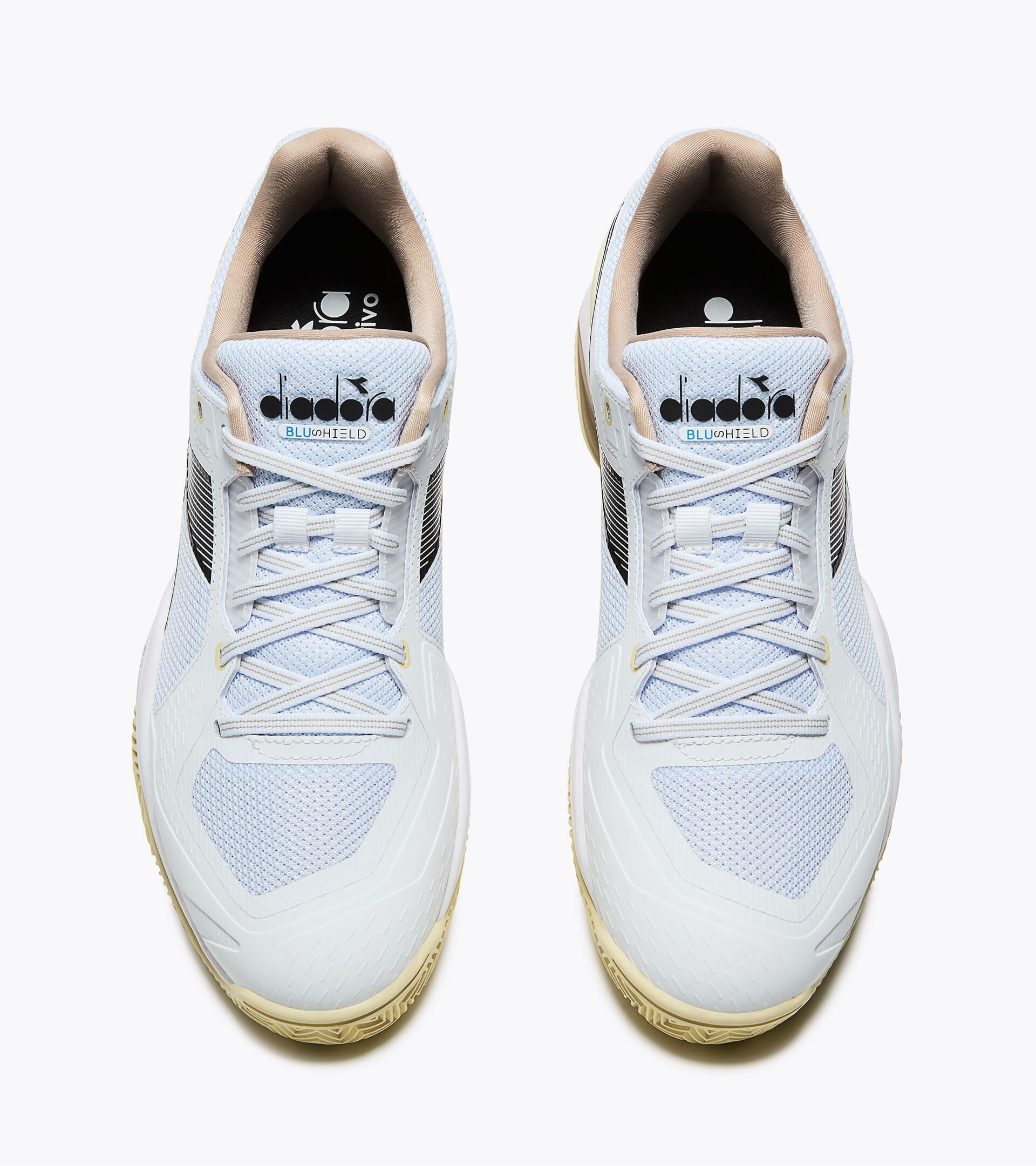 Tennis shoe for clay courts - Protection and cushioning - Men&rsquo;s BLUSHIELD TORNEO 3 CLAY WHITE /BLACK/RUTABAGA - Diadora