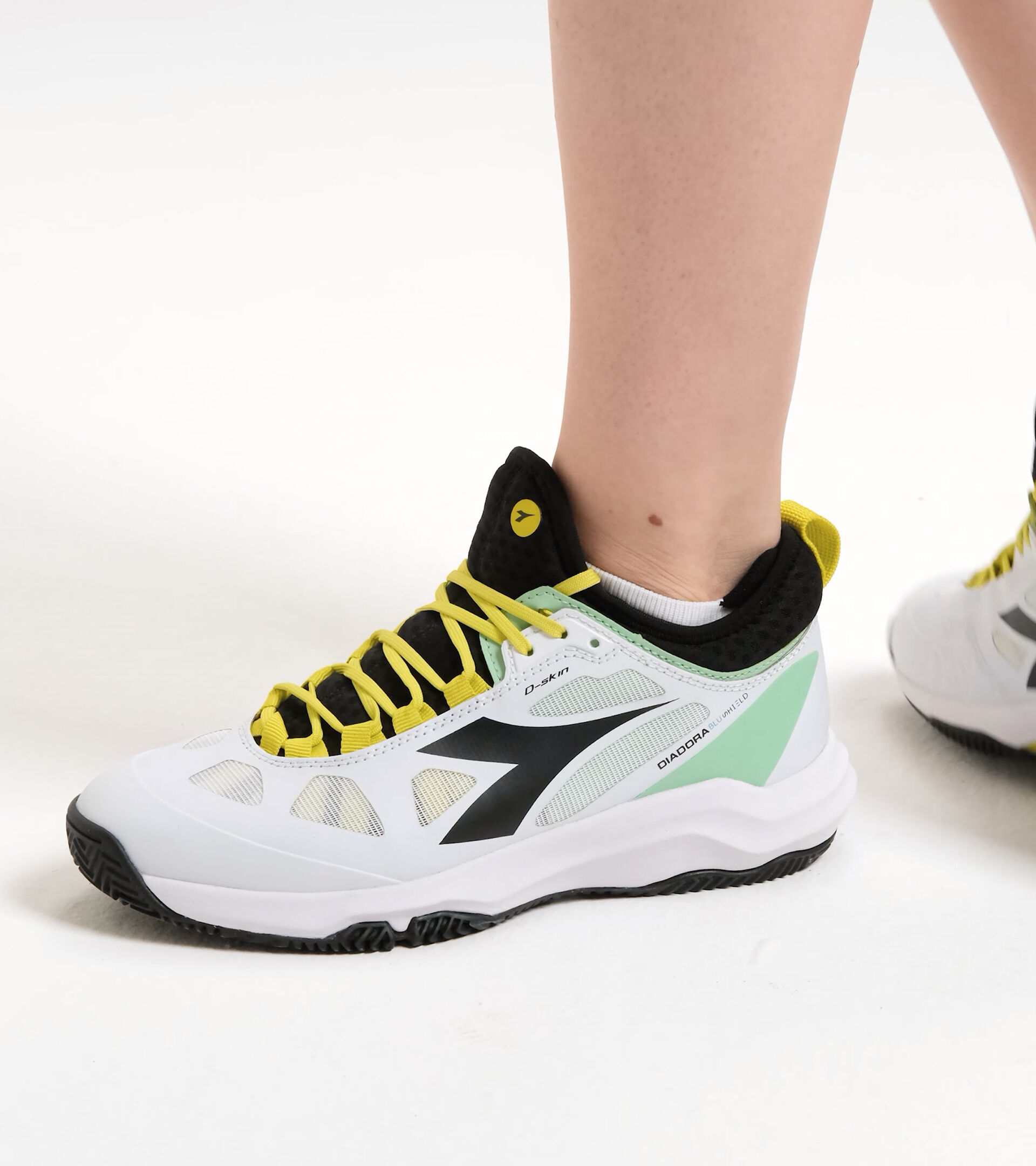 Clay court tennis shoe - Women SPEED BLUSHIELD FLY 3 + W CLAY WHITE/BLACK/GREEN ASH - Diadora