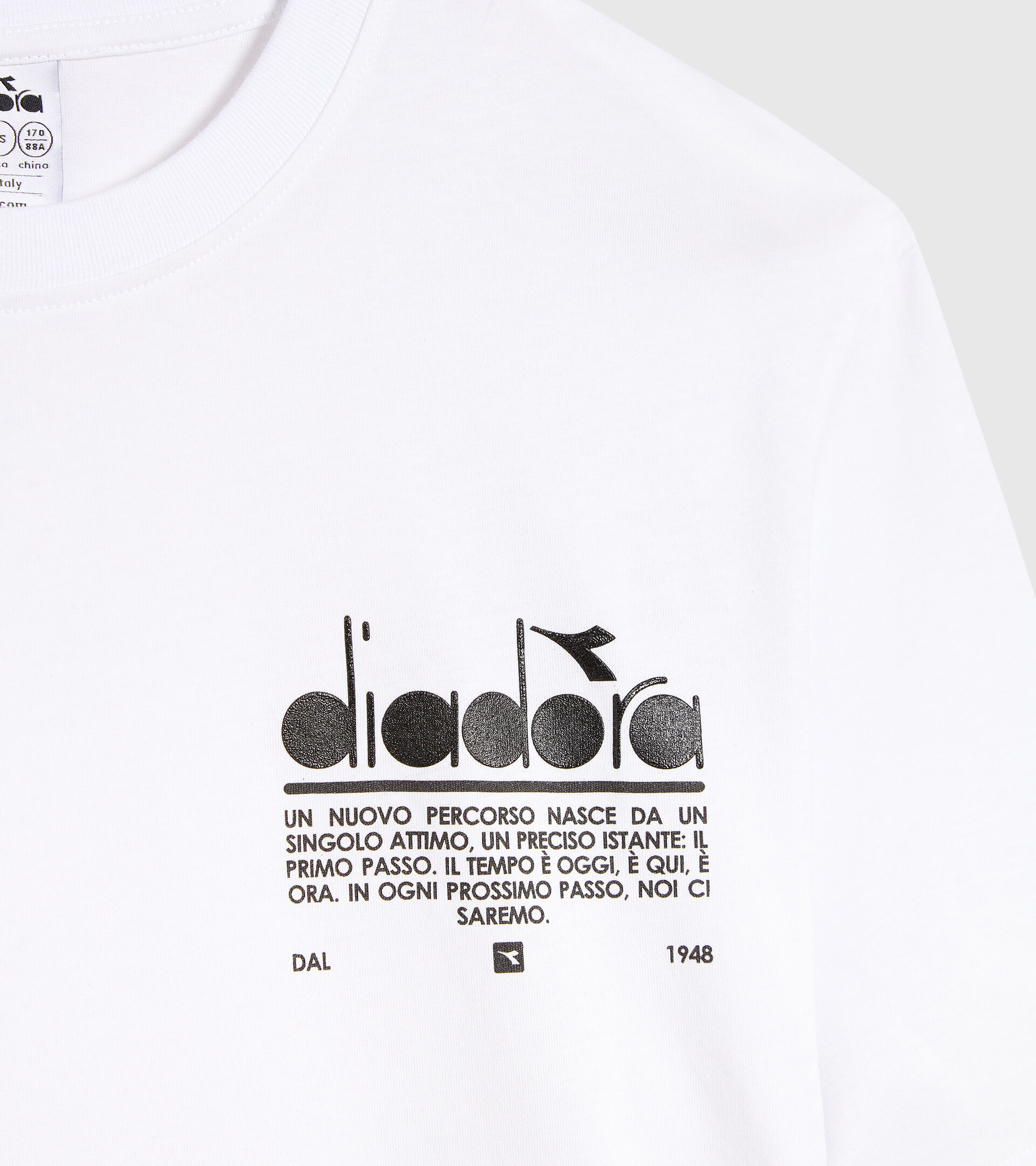 Organic cotton t-shirt - Unisex T-SHIRT SS MANIFESTO OPTICAL WHITE - Diadora