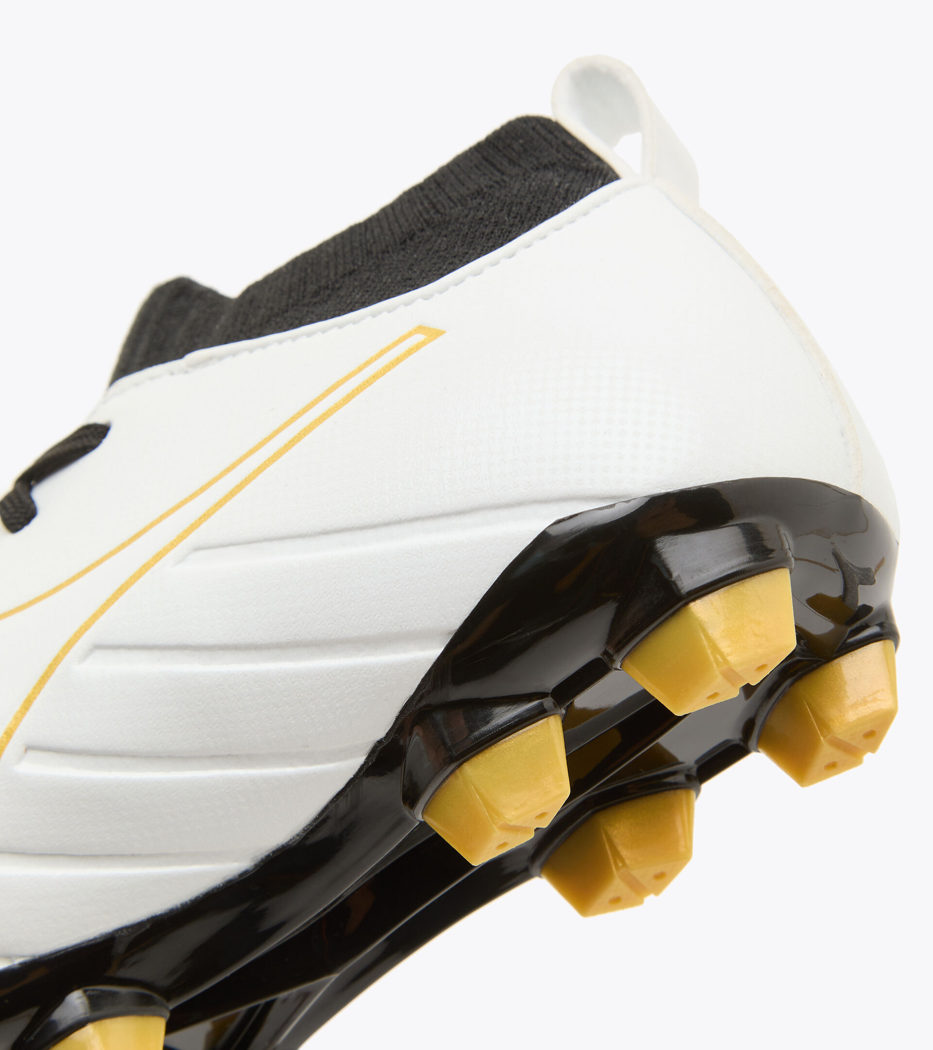 Botas de fútbol para terrenos compactos - Unisex Niño BRASIL ELITE R LPU JR BLANCO/ORO MARRON - Diadora