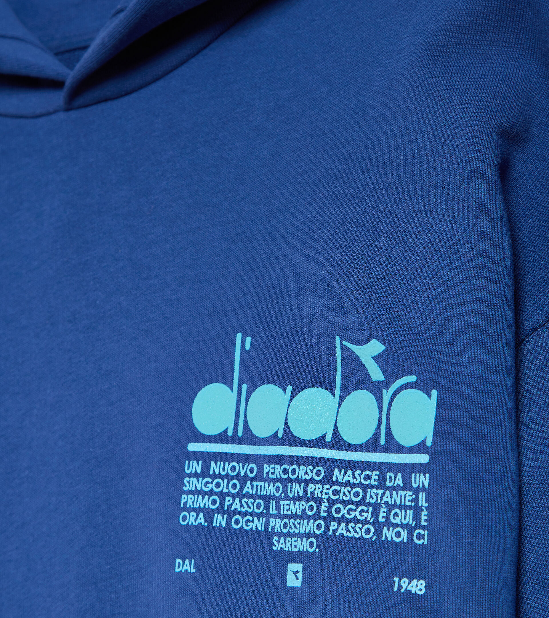 Sweatshirt mit Kapuze aus aufgerauter Baumwolle - Unisex HOODIE MANIFESTO GUTBLAU - Diadora