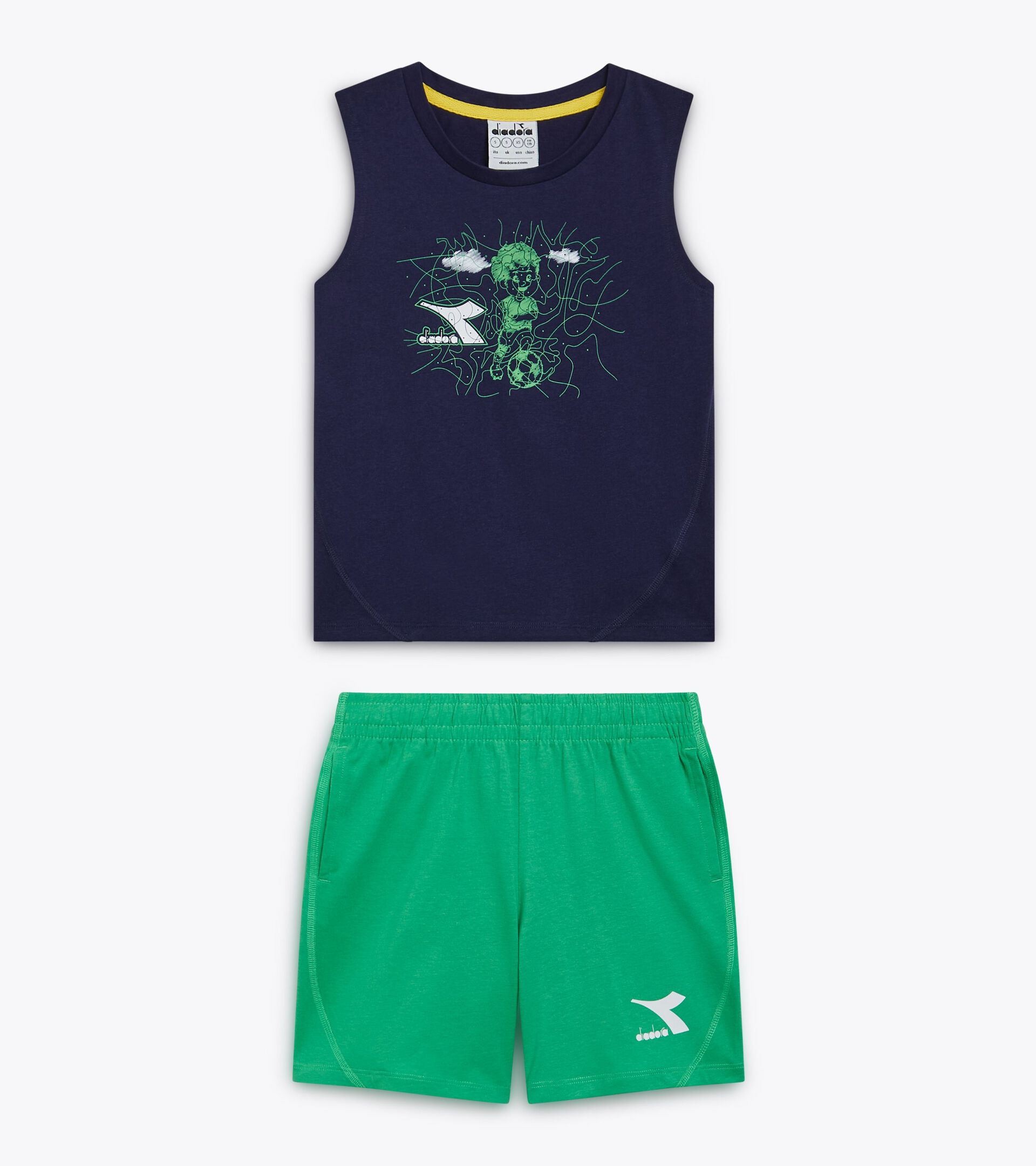 Sport-Set - Trägertop und Shorts - Jungen JB. SET SL RIDDLE MARINEBLAU - Diadora