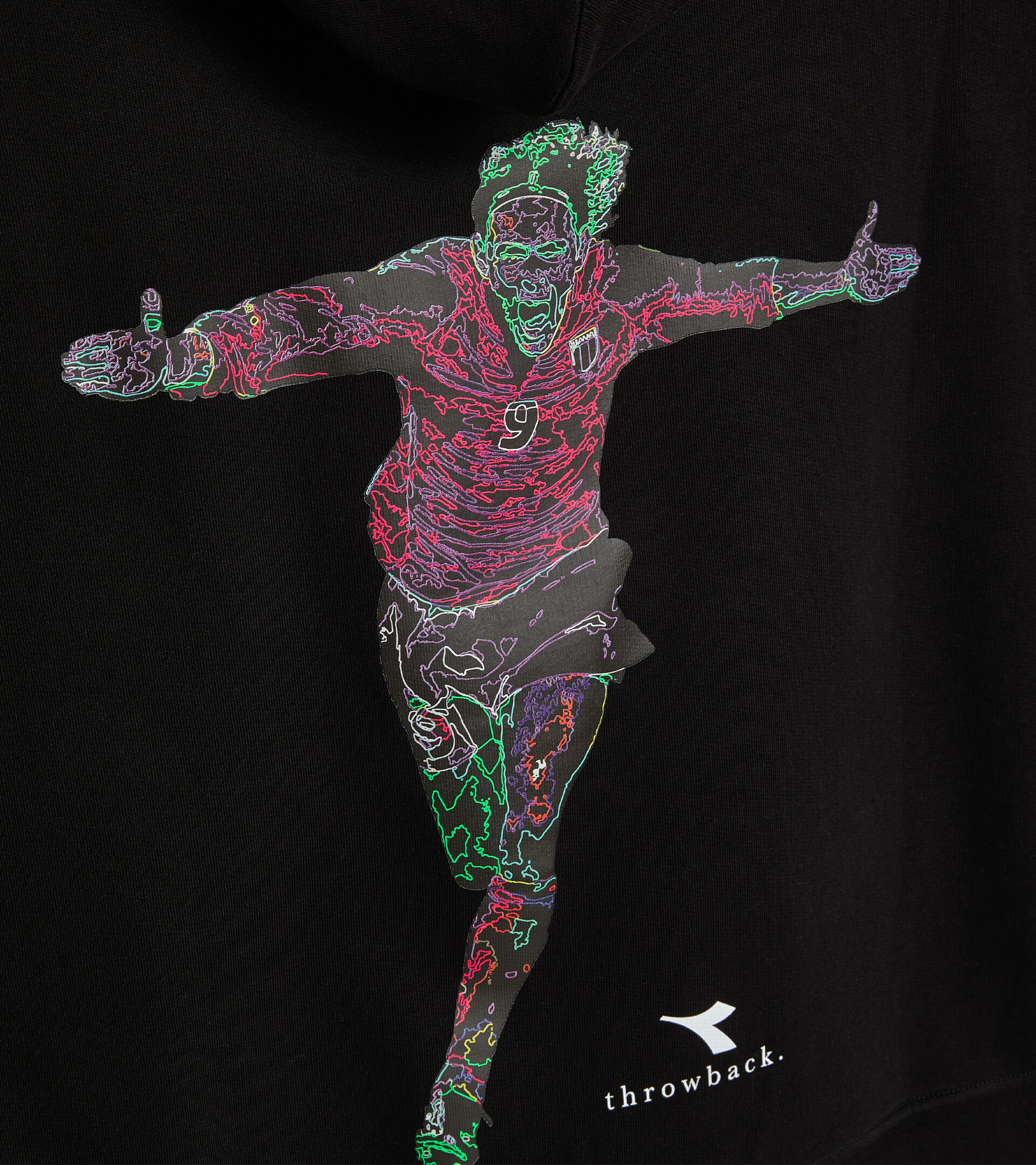 Sweat de sport Throwback - Unisexe HOODIE CLASSIC STORY FI NOIR - Diadora