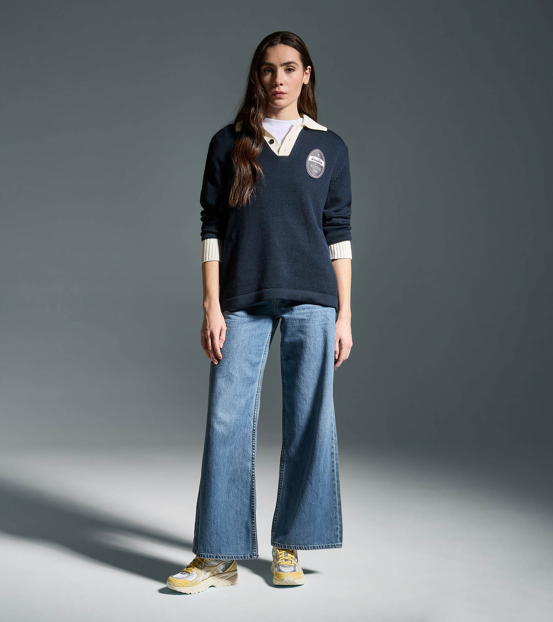 Long-sleeved Legacy polo - Made in Italy - All-gender POLO LS  LEGACY BLUE DENIM - Diadora