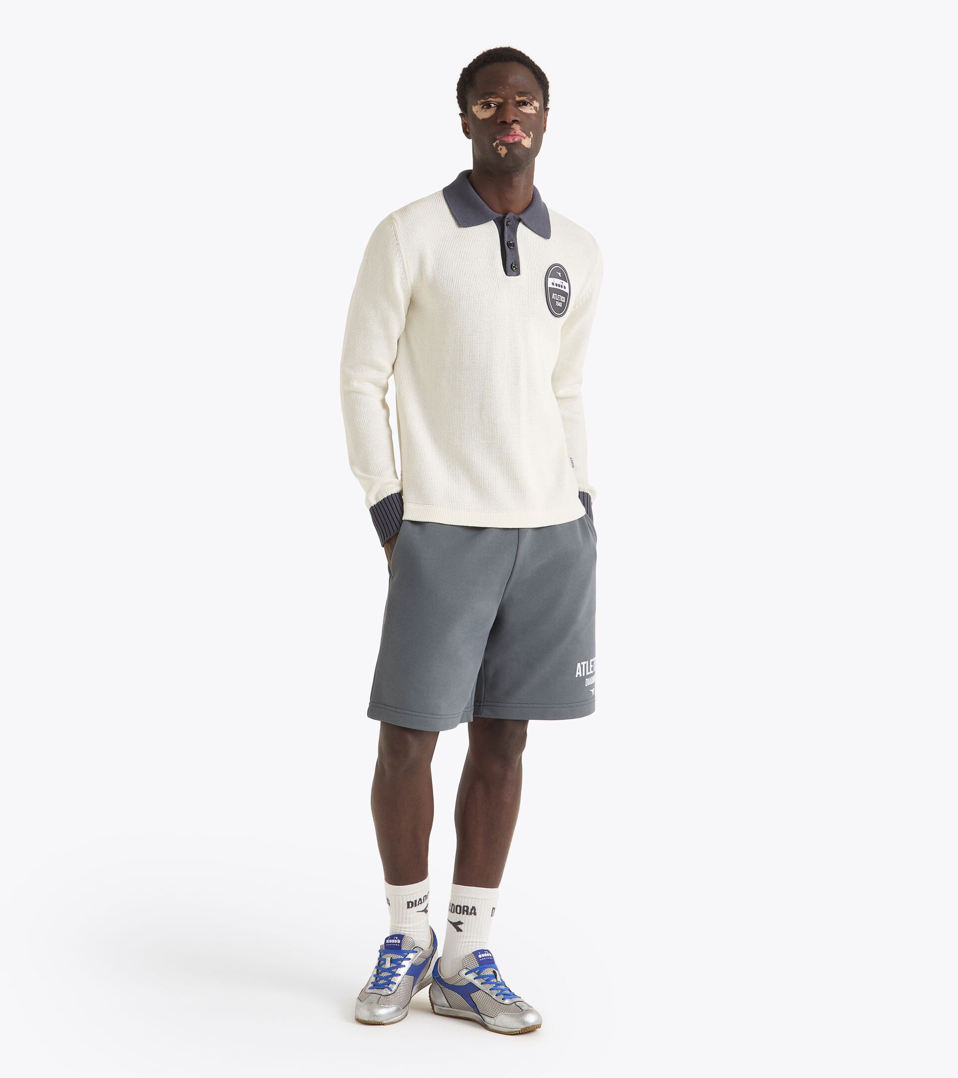 Long-sleeved Legacy polo - Made in Italy - All-gender POLO LS  LEGACY WHITE ALYSSUM - Diadora