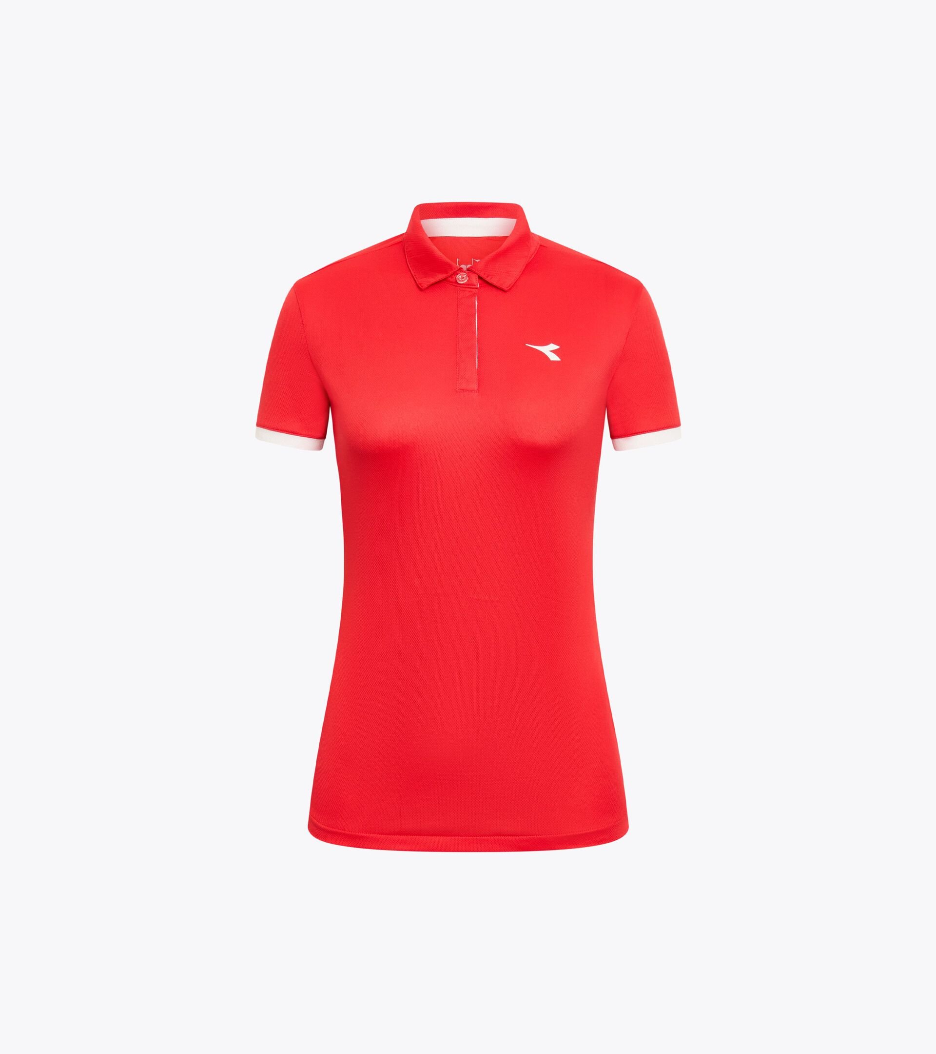 Tennis polo shirt - Women L. POLO COURT TOMATO RED - Diadora