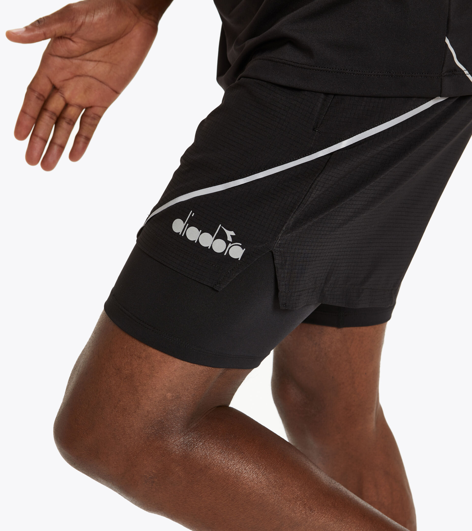 Running shorts - Men DOUBLE LAYER BERMUDA BLACK - Diadora