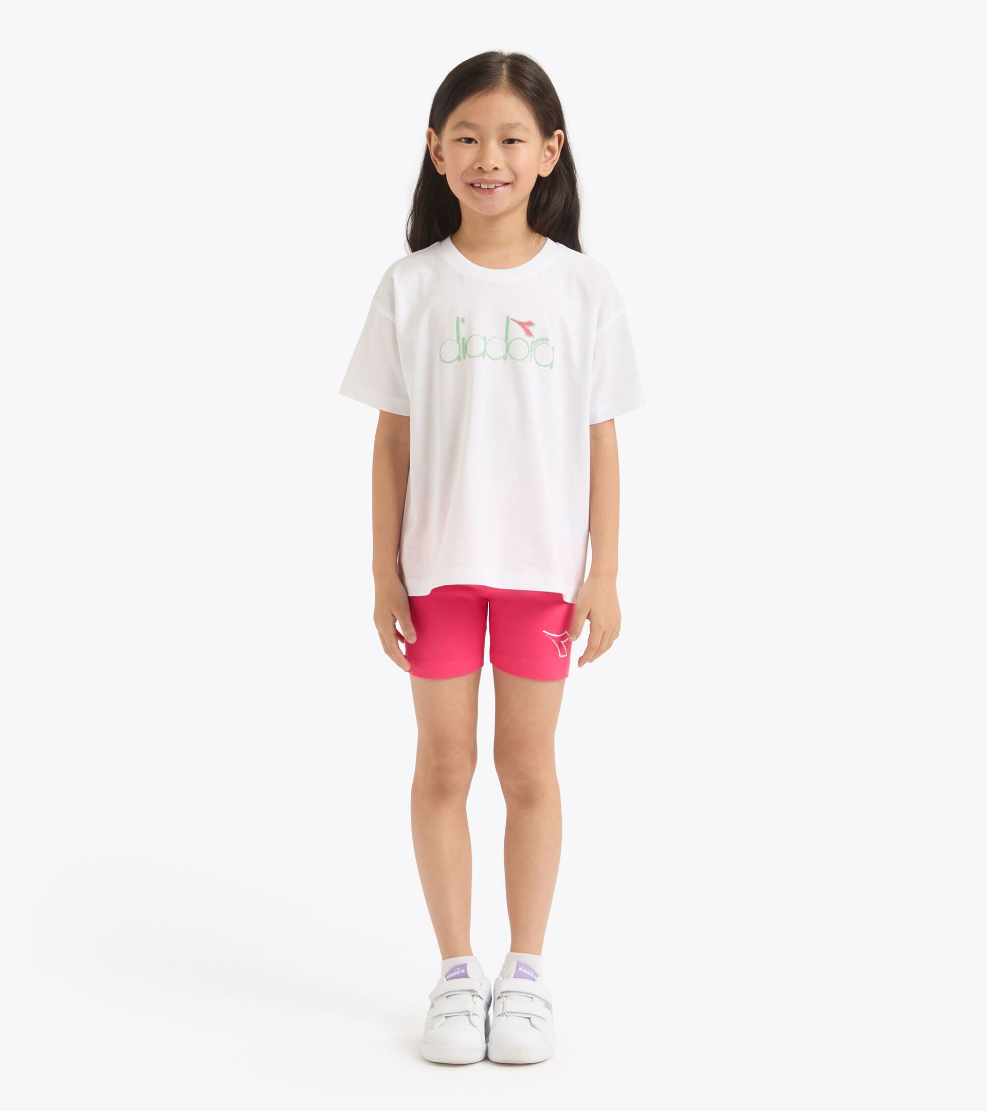 Sports set - T-shirt and shorts - Girls JG. SET ESSENTIAL SPORTS SS OPTICAL WHITE - Diadora