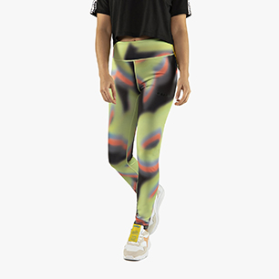 FLOWERS LEGGINS, BLACK/GREEN SPRING, medium
