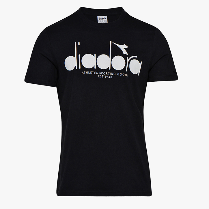 T-SHIRT SS BL, BLACK/OPTICAL WHITE, large