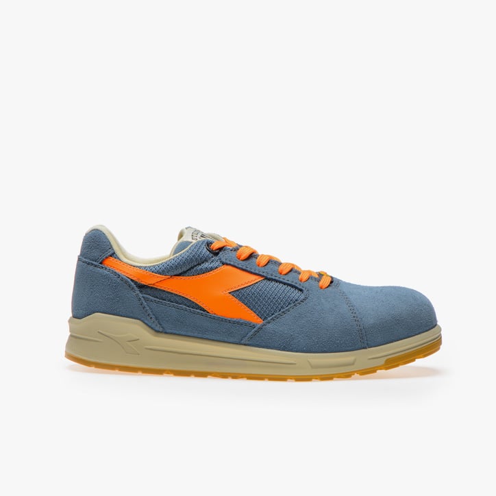 D-JUMP LOW S1P SRC ESD, FADED DENIM/FLAME ORANGE, large
