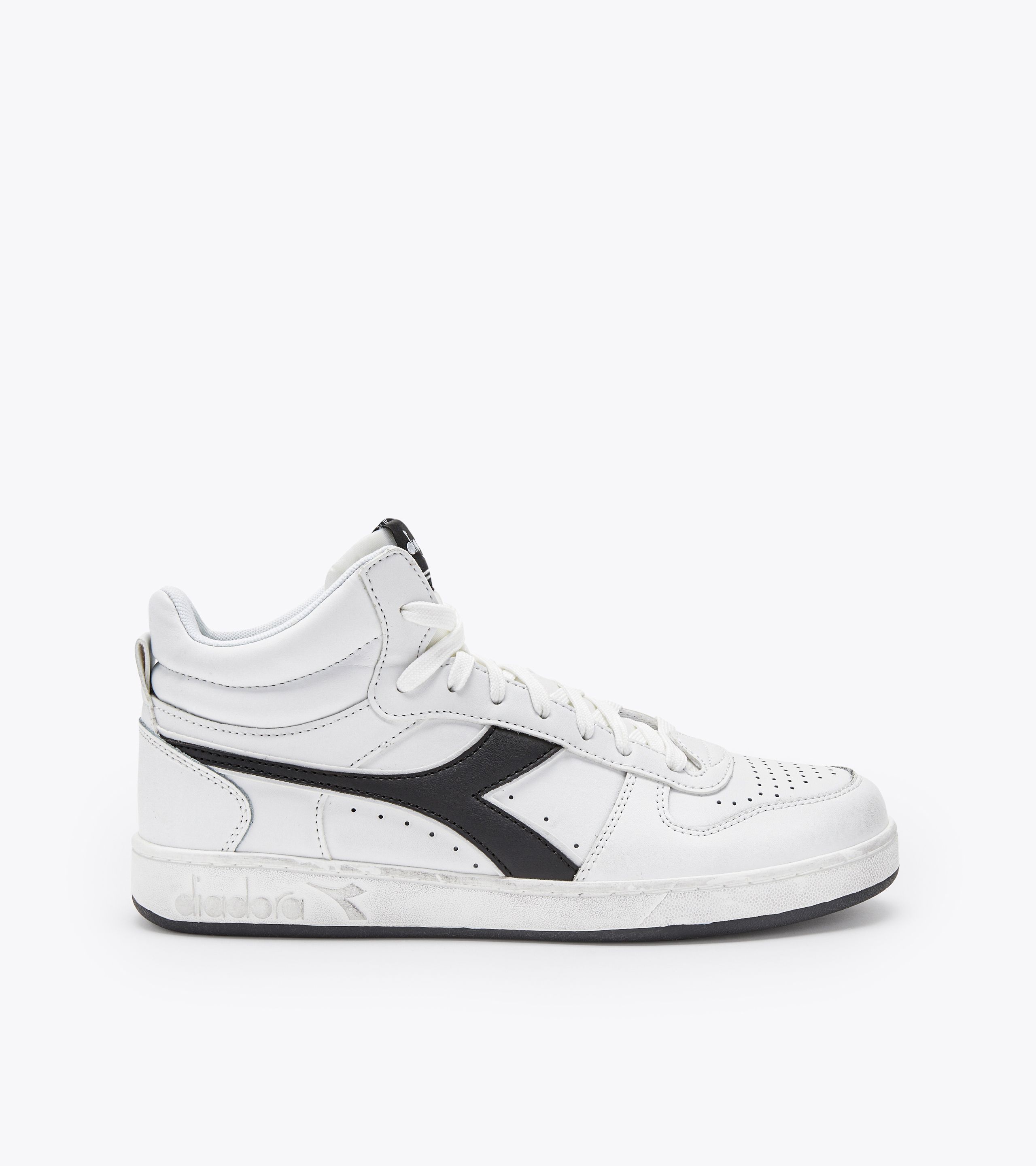 Scarpe Diadora Magic Basket Demi Icona – Unisex, Pelle Vaccata Cerata, Bianco, 36.5 EU