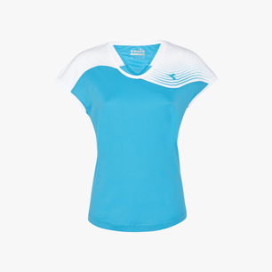 L. T-SHIRT COURT, NEON BLUE, medium