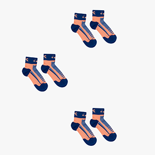 3 QUARTER SOCKS, PINK PEACH, medium