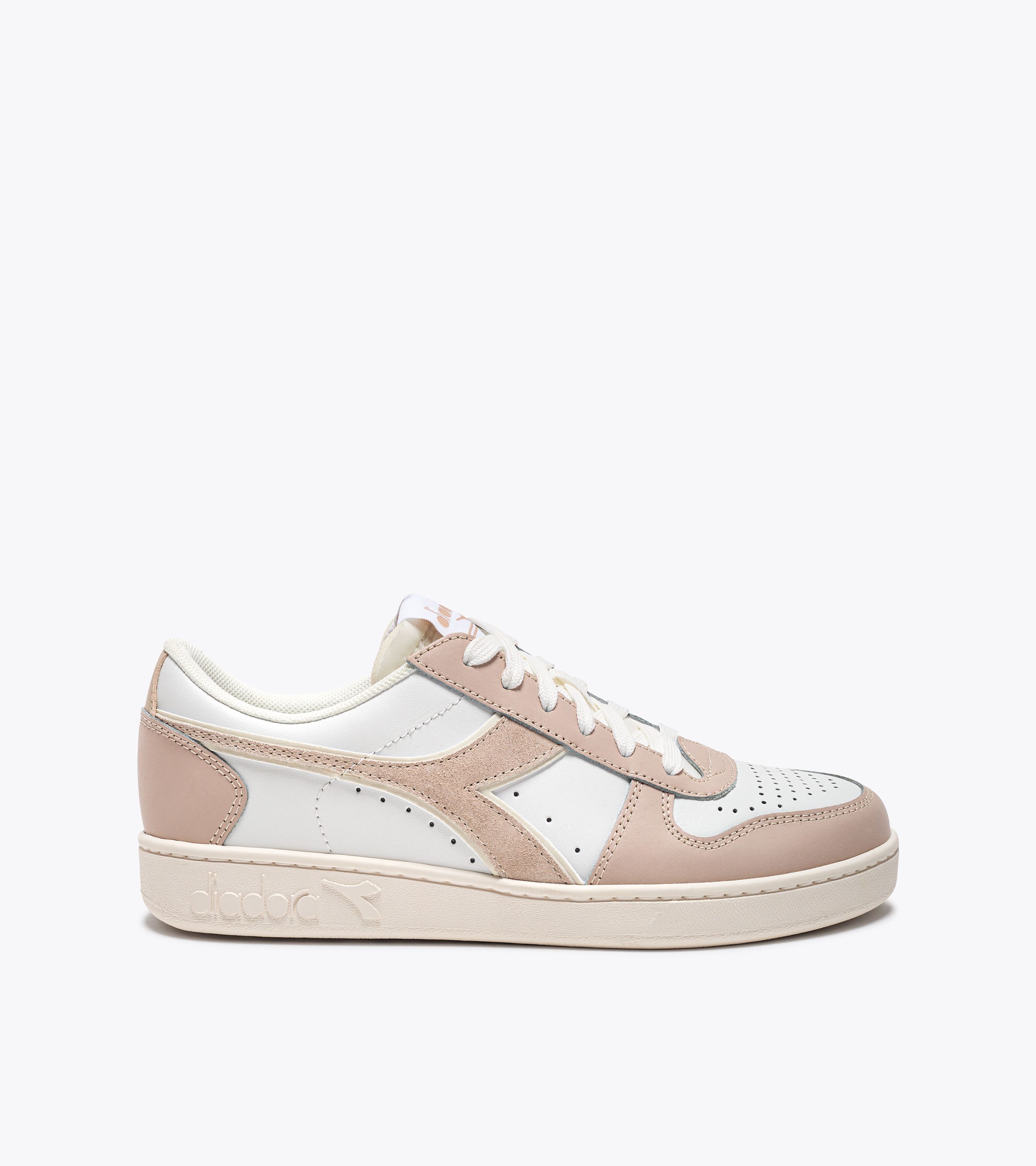 Diadora Magic Basket Low Suede Women's Sneakers - White, Pink & Black Style