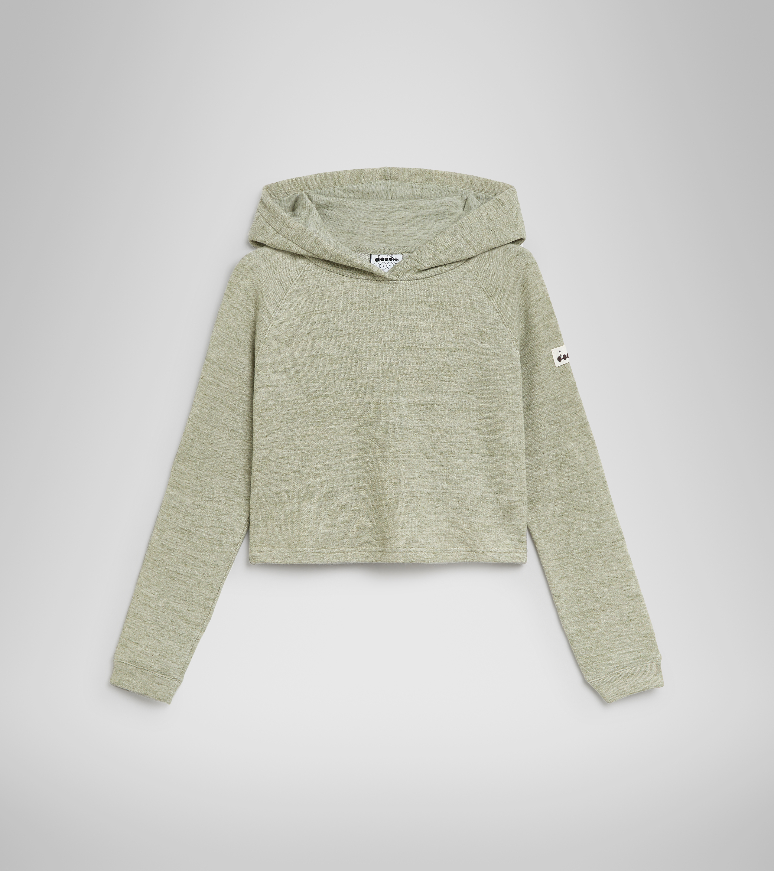 Cropped hooded sweatshirt - Women’s L. HOODIE CROP MANIFESTO 2030 DESERT SAGE MELANGE - Diadora