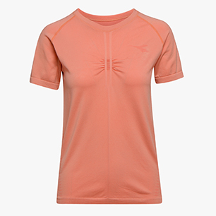 L. SS TECHFIT T-SHIRT, PINK PEACH, medium