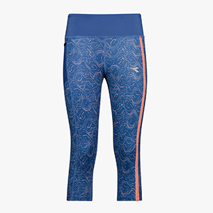 L. 3/4 TIGHTS, NEON TRUE NVY/DESERT FLWER/COL, medium