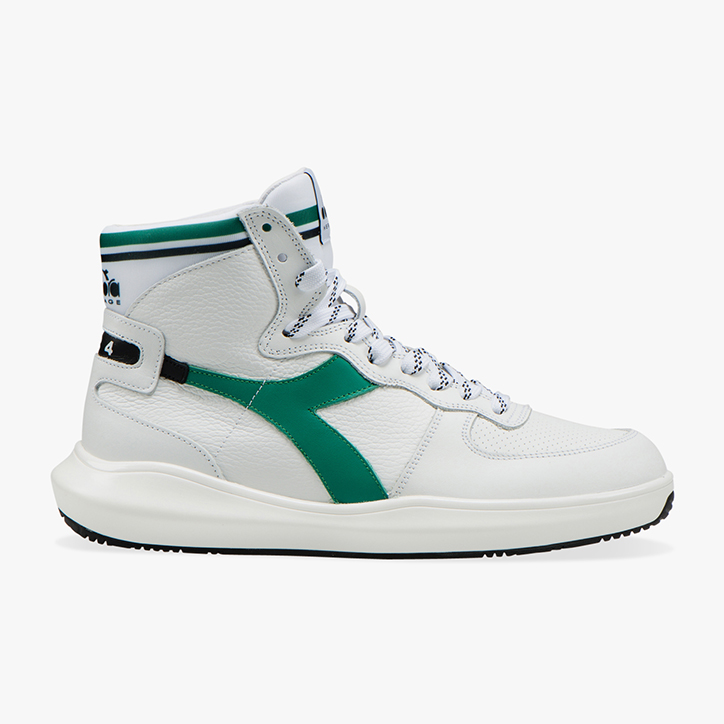 MI BASKET H LEATHER MDS, WHITE/PEPPER GREEN, large