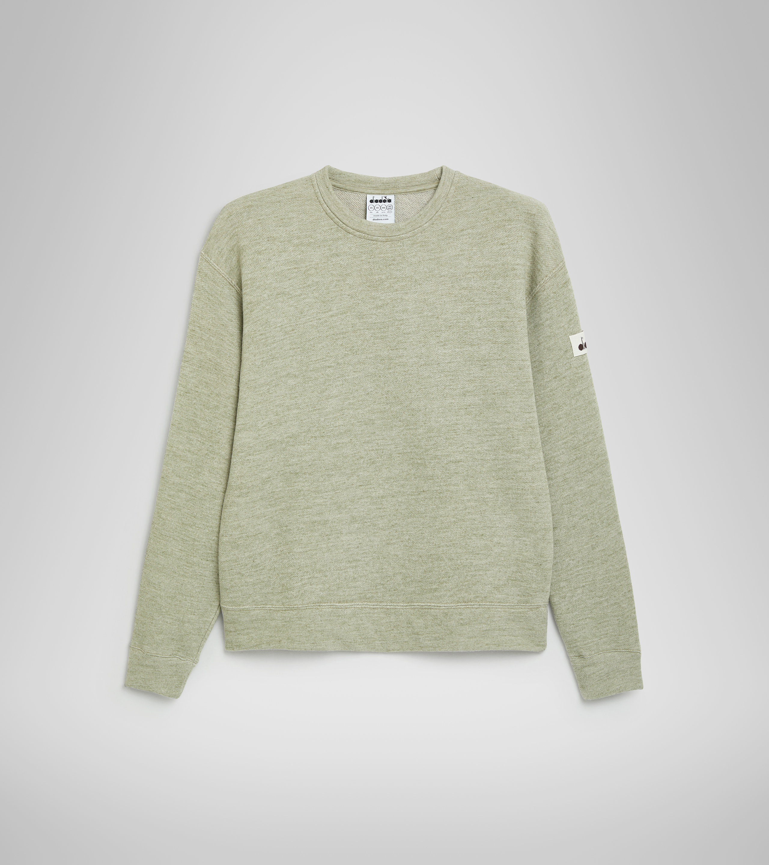 Crew-neck sports sweatshirt - Unisex SWEATSHIRT CREW MANIFESTO 2030 DESERT SAGE MELANGE - Diadora