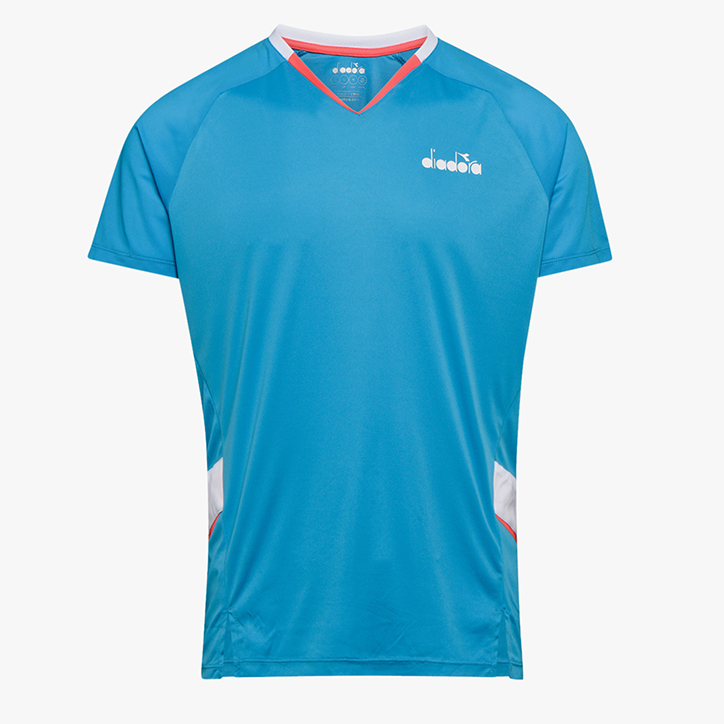 T-SHIRT, BRIGHT CYAN BLUE, large